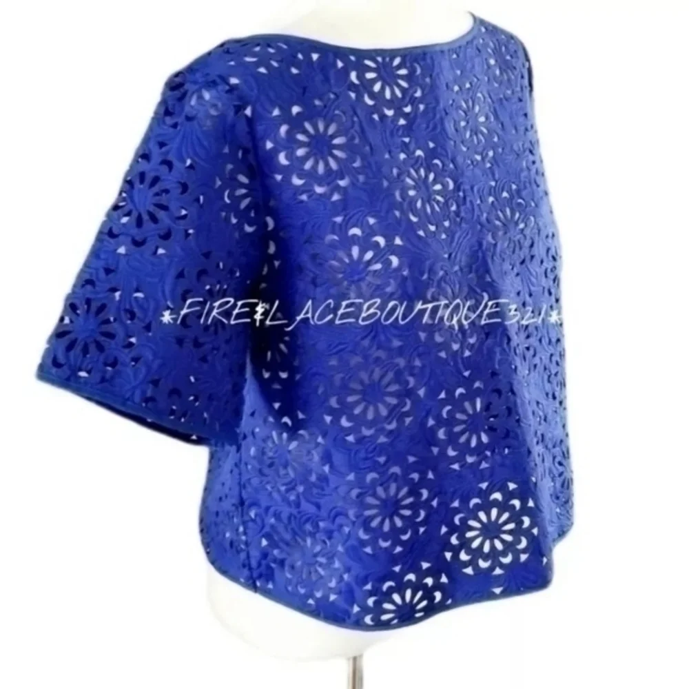 💥NWT💥 BANANA REPUBLIC LAZER CUT CROP TOP SZ M RV $89.50! - Picture 3 of 6